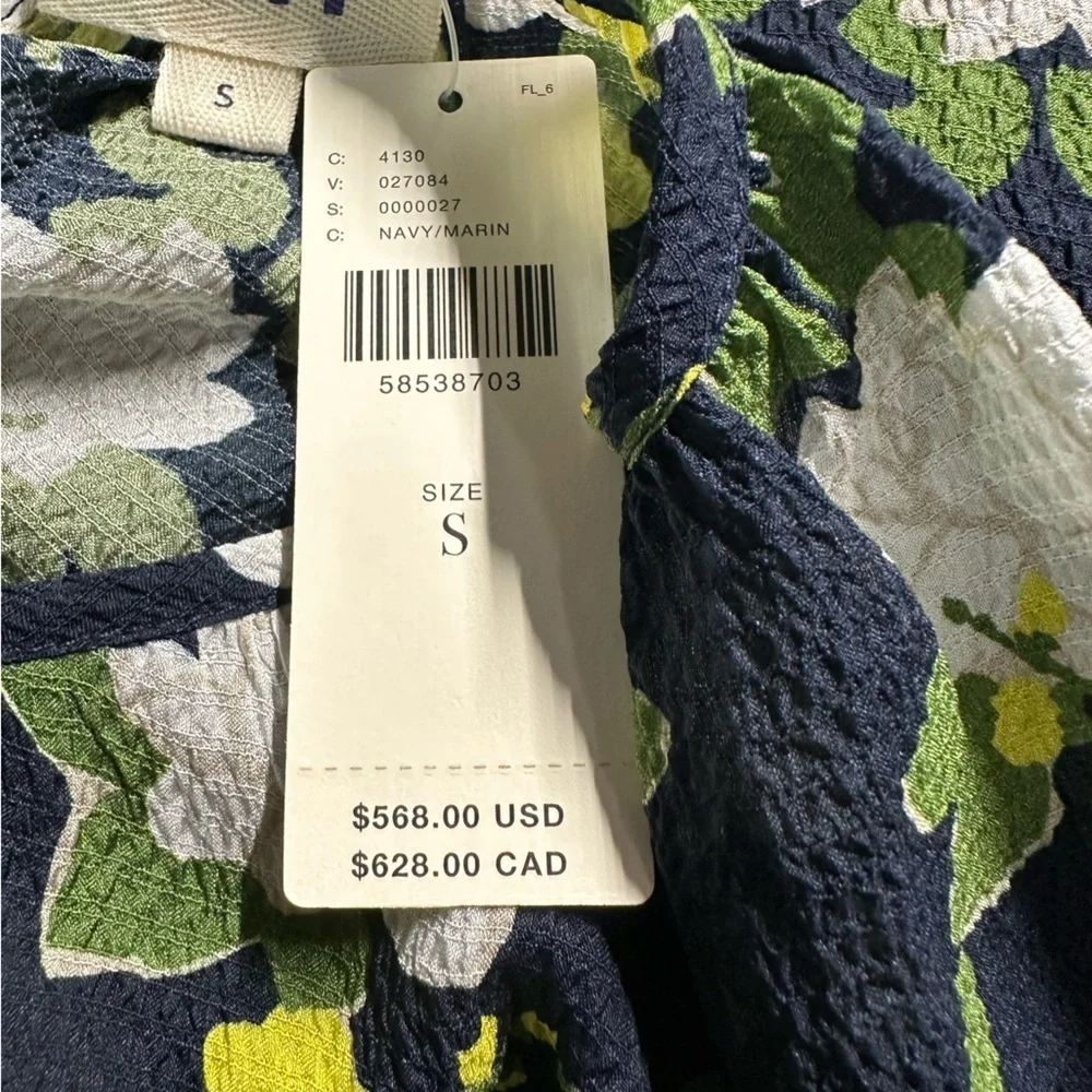 Anthropologie Whit Sadie Long Floral Maxi Dress 100% SIlk sz Small‎ NEW $568 - Picture 9 of 9